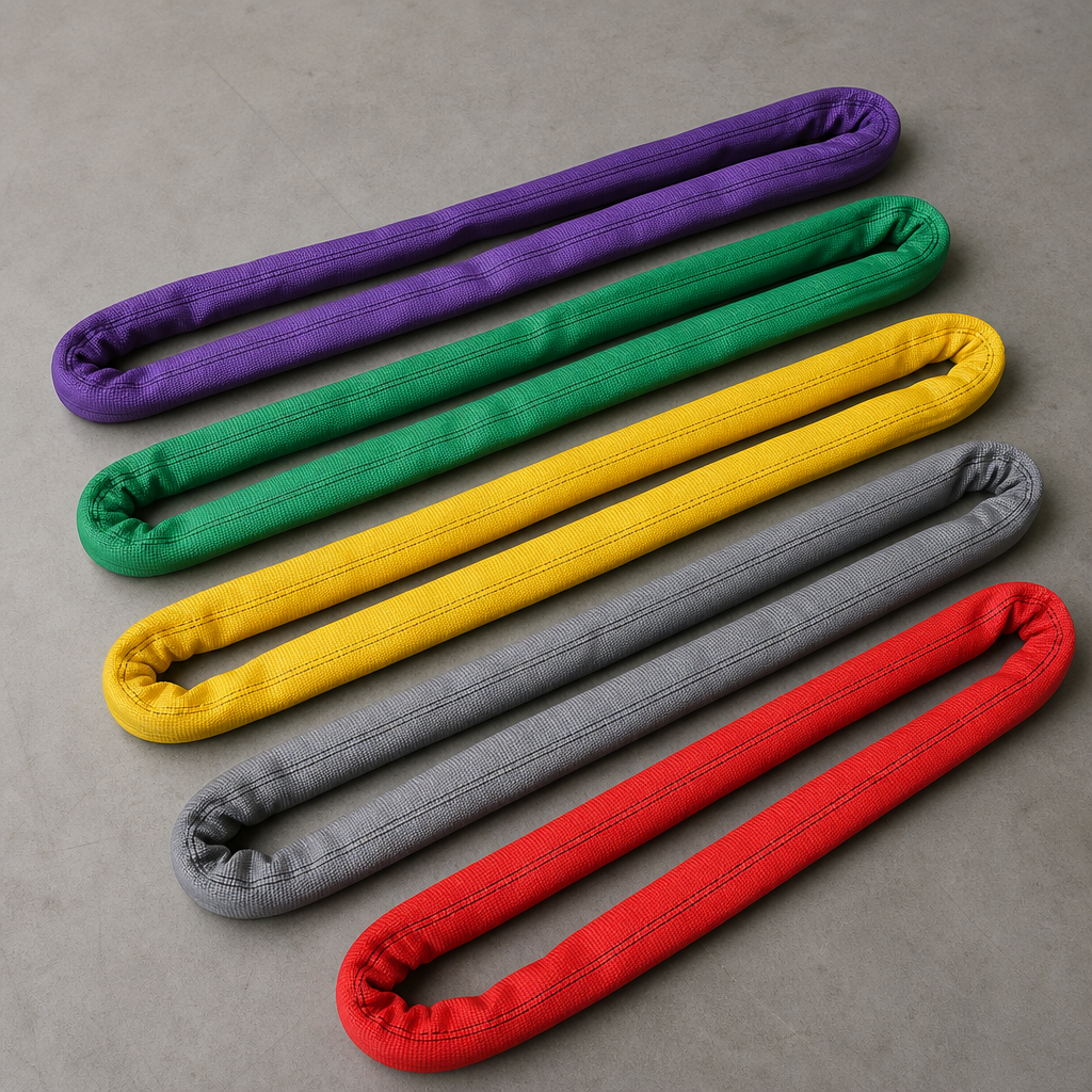 Round sling colour coding and label verification — løfteredskap