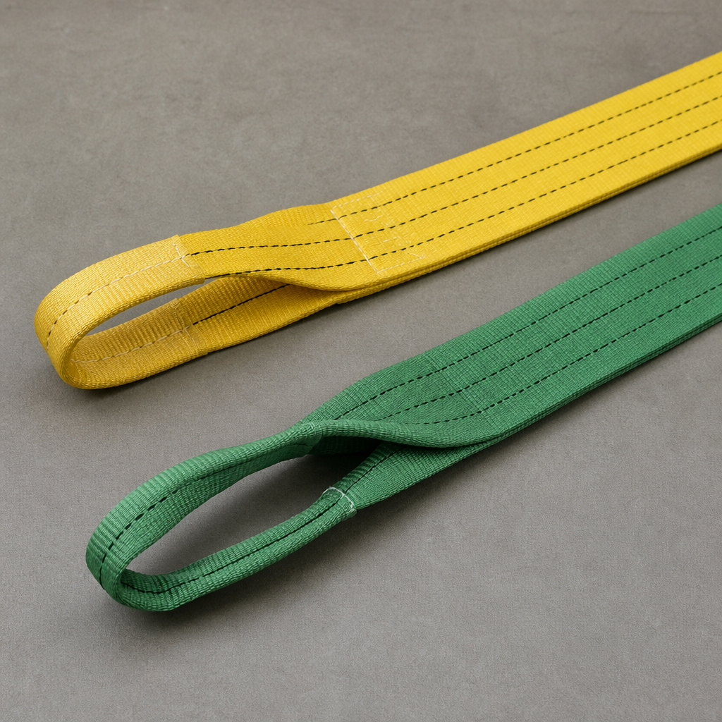 Webbing sling eye types and end fittings — løfteredskap